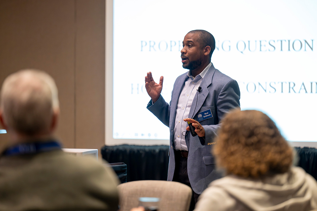 Mycal Brickhouse teaching a workshop